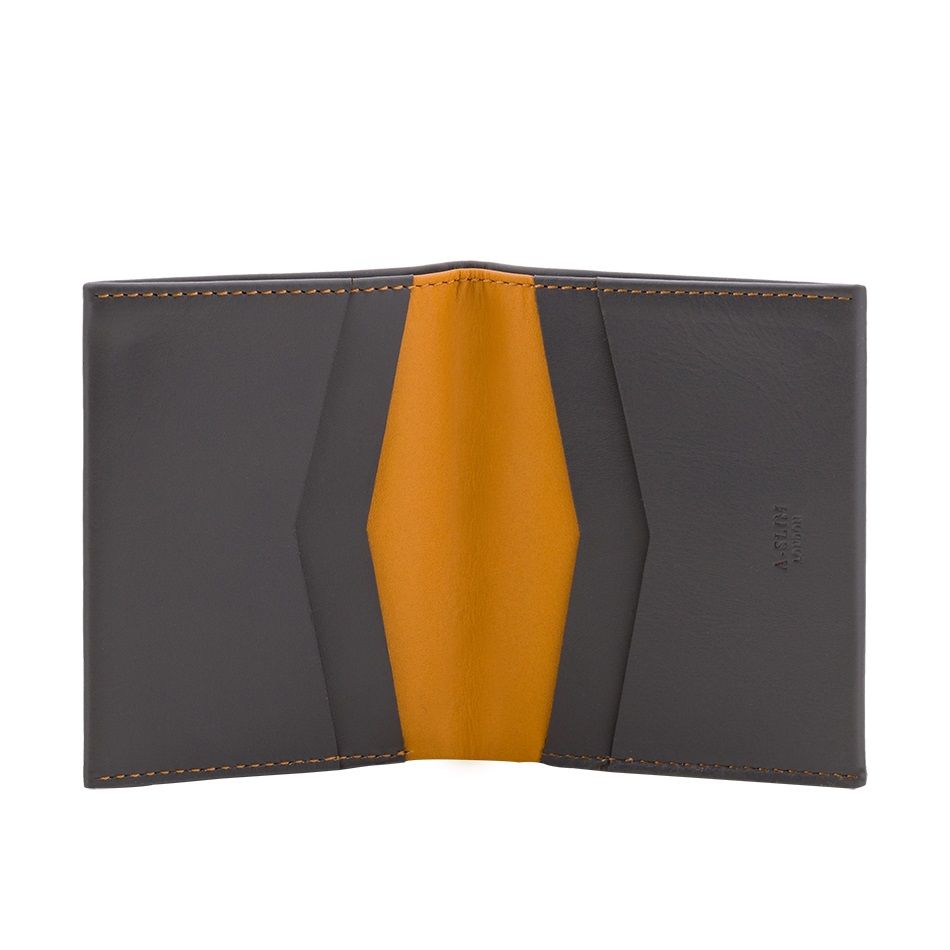 A-SLIM Leather Wallet Machete - Grey/Yellow